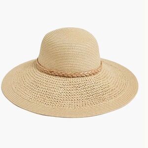 J. Crew Straw Wide Brim Hat with wrapped rope
